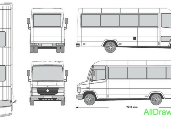 Mercedes-Benz Vario (Мерcедес-Бенз Варио) - чертежи (рисунки) автомобиля